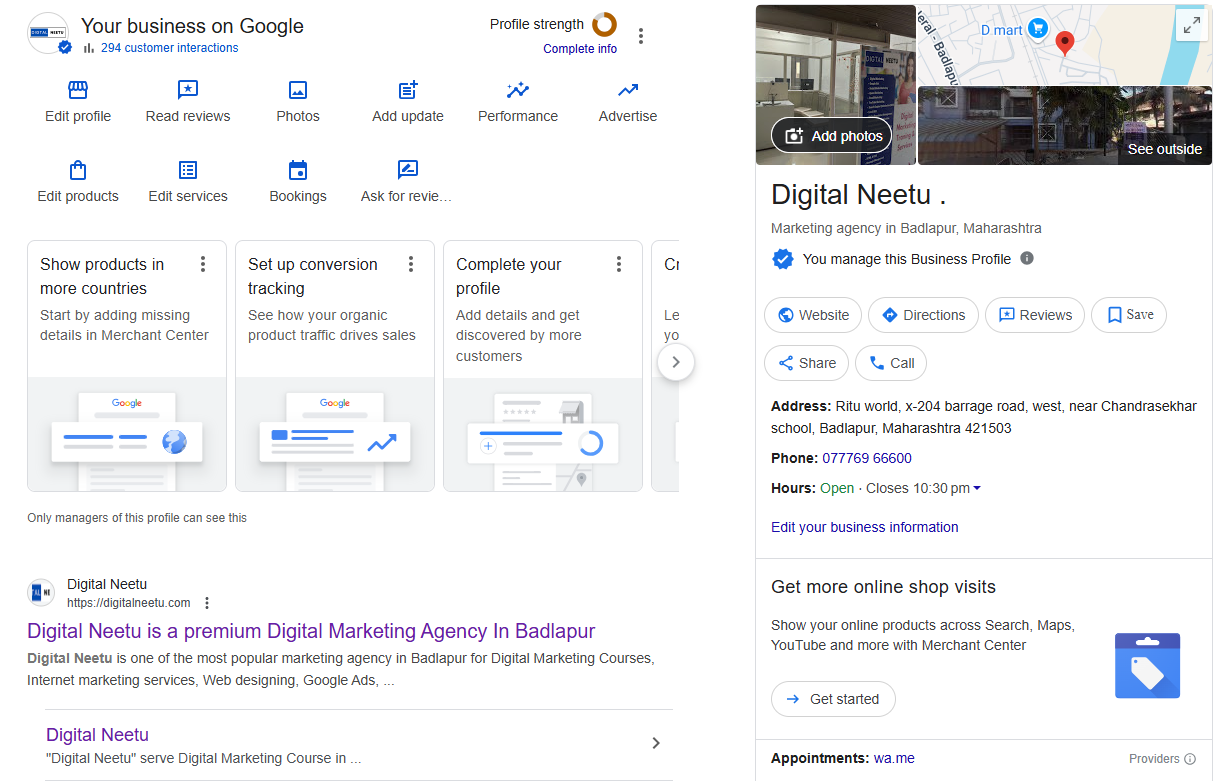 Image-of-Google-Business-profile-optimization-in-Dubai-for-Indian-Client. We provide local seo services in Dubai.