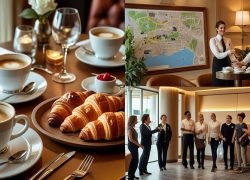 An inviting image showcasing the warmth and welcoming nature of the hospitality industry, featuring elements of restaurants, cafes, hotels, and tourism operators.